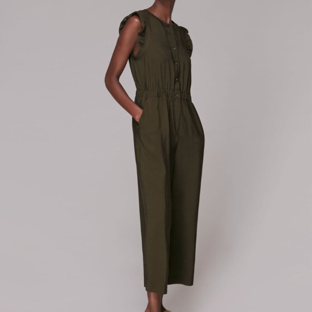 Whistles UK Frill Sleeve Button Jumpsuit - US10